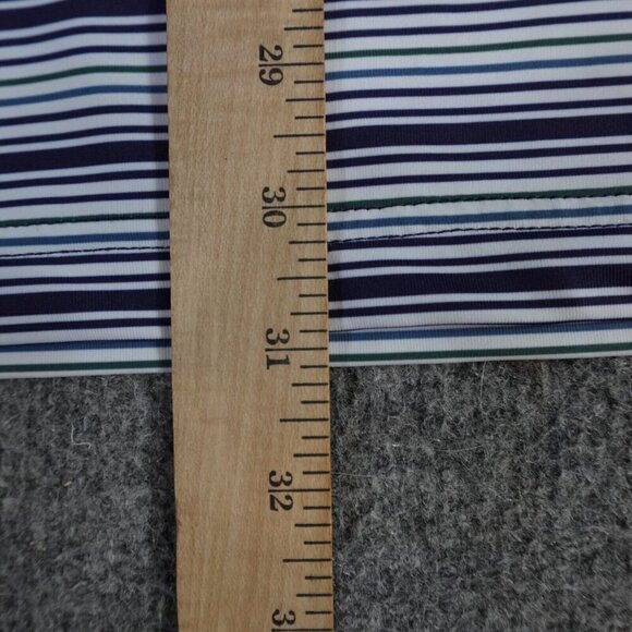 Extracurricular Polo Shirt Mens XL Blue Striped Pocket - Picture 5 of 6